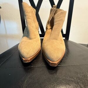 Vince Camuto Tan Suede Ankle Boots
